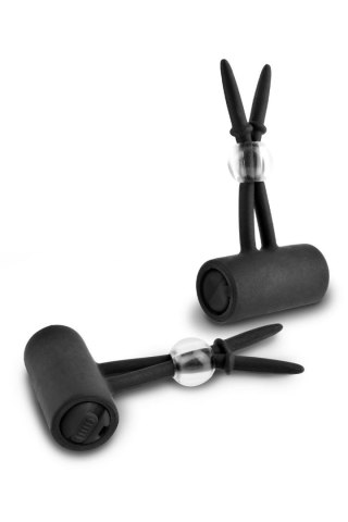 FETISH FANTASY SERIES LIMITED EDITION VIBRATING SILICONE NIPPLE LASSOS BLACK Pipedream