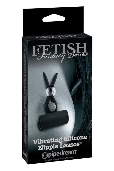 FETISH FANTASY SERIES LIMITED EDITION VIBRATING SILICONE NIPPLE LASSOS BLACK Pipedream