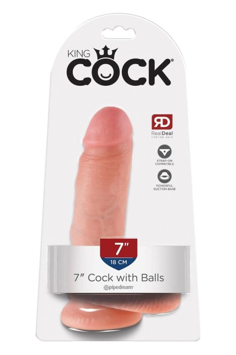 KING COCK 7 INCH COCK WITH BALLS LIGHT Pipedream