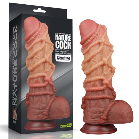 10.5'' Dual layered Platinum Silicone Cock with Rope Lovetoy