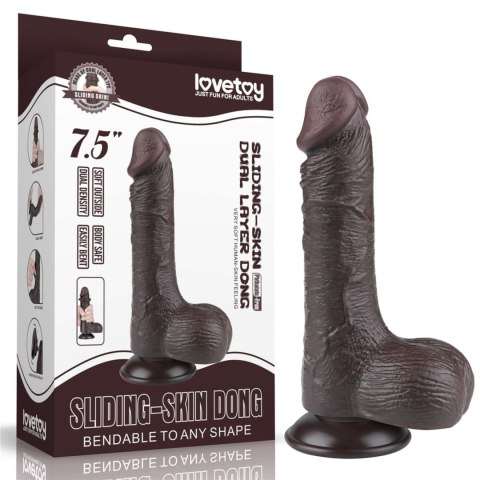 7.5'' Sliding Skin Dual Layer Dong Black Lovetoy