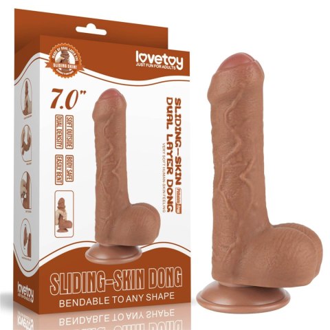 7'' Sliding Skin Dual Layer Dong Brown Lovetoy