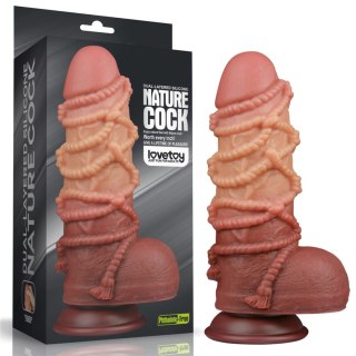 9.5'' Dual layered Platinum Silicone Cock with Rope Lovetoy