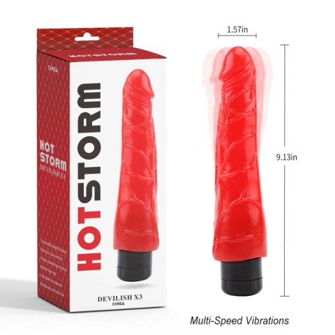 Hot Storm Devilish X3 Red Vibrator Hot Storm