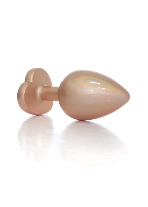 Plug-Jewellery Pearl Gold Heart PLUG- Clear L B - Series HeavyFun