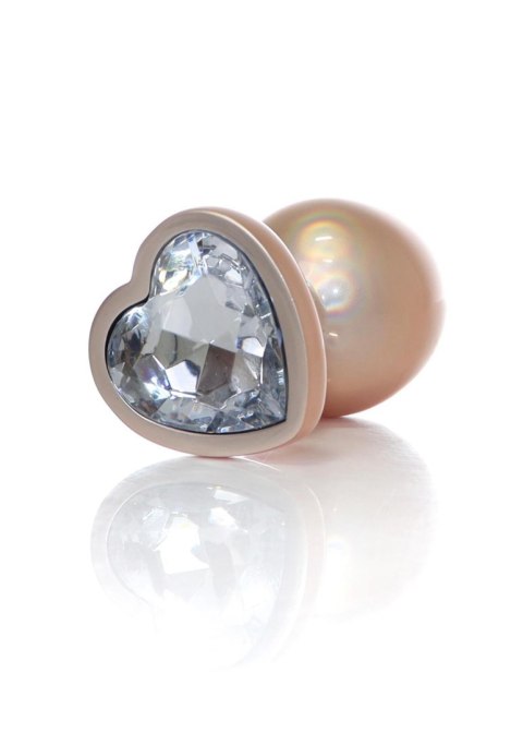 Plug-Jewellery Pearl Gold Heart PLUG- Clear L B - Series HeavyFun