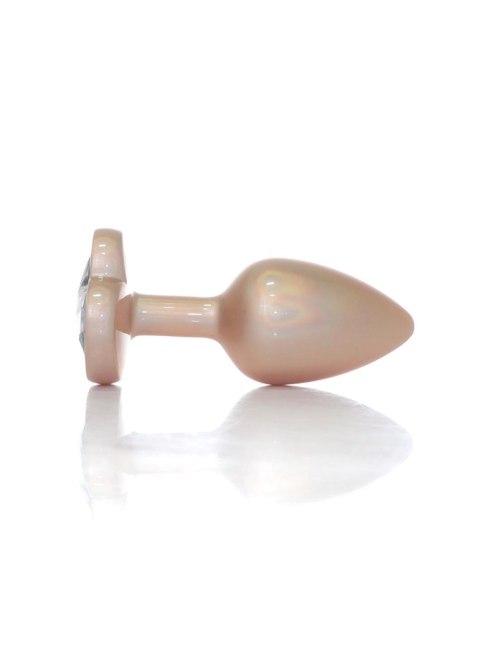 Plug-Jewellery Pearl Gold Heart PLUG- Clear S B - Series HeavyFun