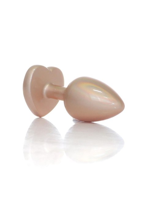 Plug-Jewellery Pearl Gold Heart PLUG- Clear S B - Series HeavyFun