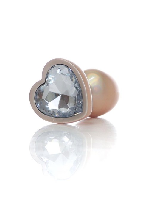 Plug-Jewellery Pearl Gold Heart PLUG- Clear S B - Series HeavyFun