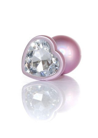 Plug-Jewellery Pearl Pink Heart PLUG- Clear L B - Series HeavyFun