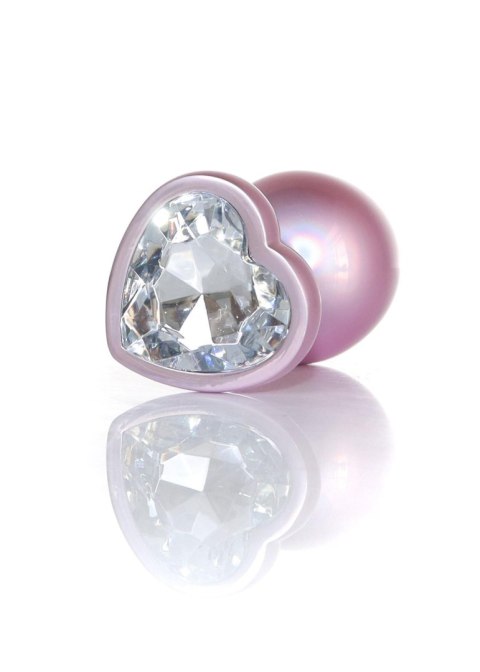 Plug-Jewellery Pearl Pink Heart PLUG- Clear L B - Series HeavyFun