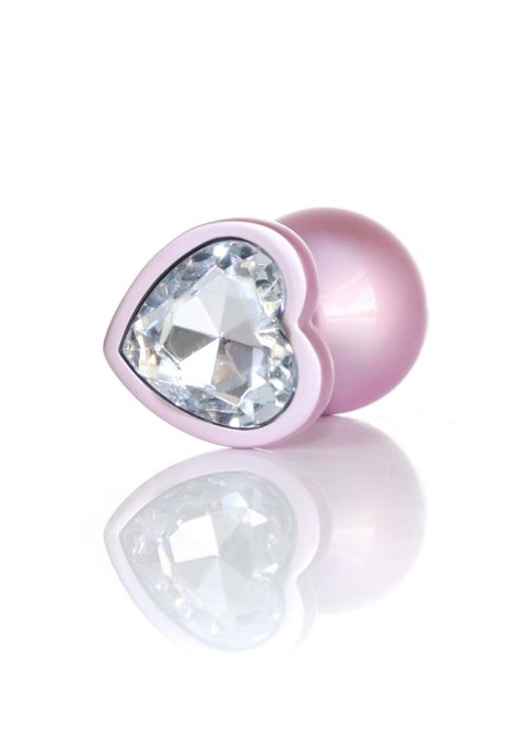 Plug-Jewellery Pearl Pink Heart PLUG- Clear M B - Series HeavyFun