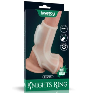 Vibrating Ridge Knights Ring with Scrotum Sleeve LoveToy - Boys of Toys Sp. z o.o. (dystrybutor)