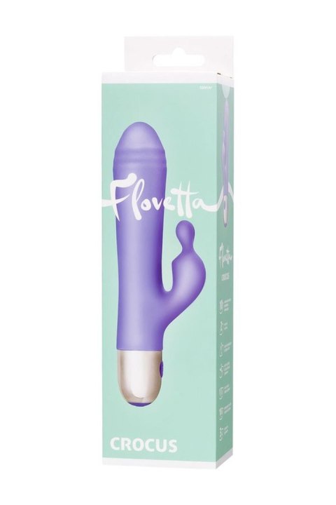 Vibrator with clitoral stimulation Flovetta Crocus, silicone, purple, 17.5 cm Flovetta