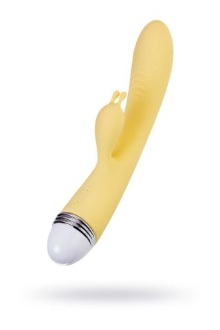 Vibrator with clitoral stimulator Flovetta by Toyfa Aster, silicone, yellow, 22 cm Flovetta