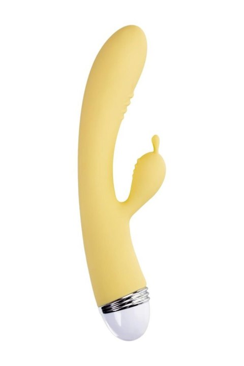 Vibrator with clitoral stimulator Flovetta by Toyfa Aster, silicone, yellow, 22 cm Flovetta