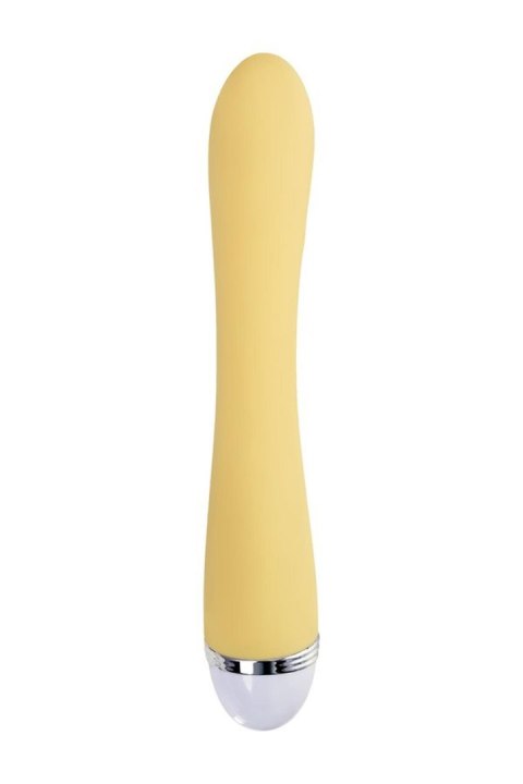 Vibrator with clitoral stimulator Flovetta by Toyfa Aster, silicone, yellow, 22 cm Flovetta