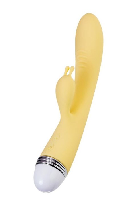 Vibrator with clitoral stimulator Flovetta by Toyfa Aster, silicone, yellow, 22 cm Flovetta