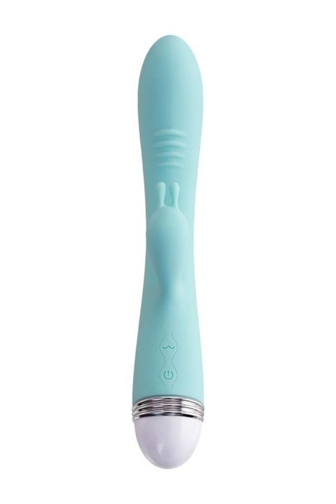 Vibrator with clitoral stimulator Flovetta by Toyfa Iris, silicone, mint, 22 cm Flovetta