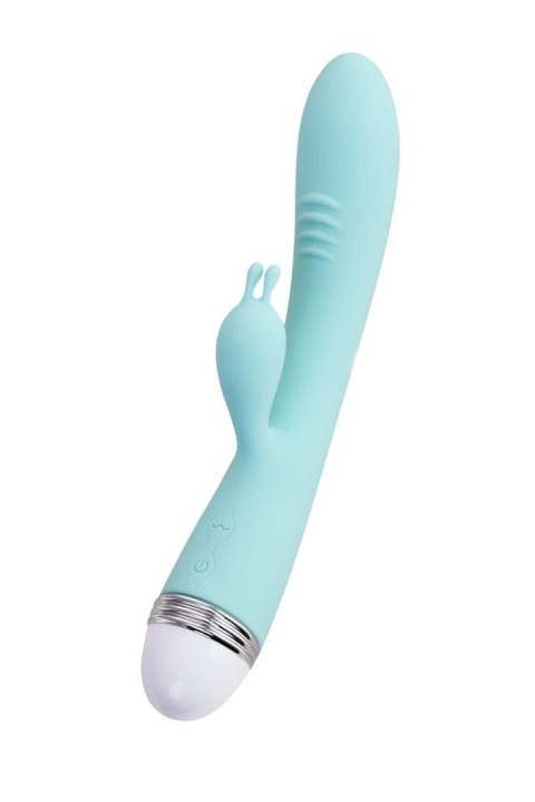 Vibrator with clitoral stimulator Flovetta by Toyfa Iris, silicone, mint, 22 cm Flovetta