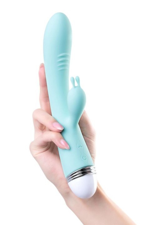 Vibrator with clitoral stimulator Flovetta by Toyfa Iris, silicone, mint, 22 cm Flovetta