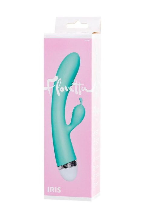 Vibrator with clitoral stimulator Flovetta by Toyfa Iris, silicone, mint, 22 cm Flovetta