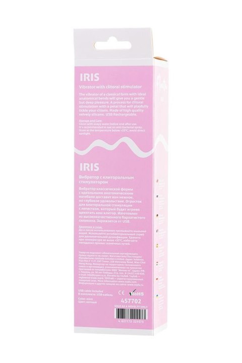 Vibrator with clitoral stimulator Flovetta by Toyfa Iris, silicone, mint, 22 cm Flovetta