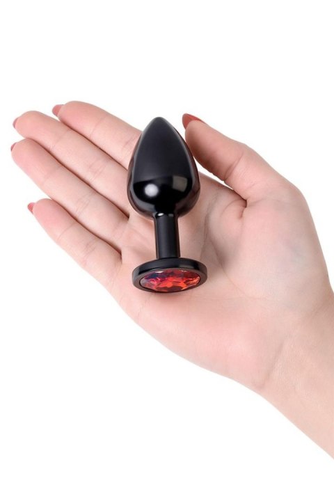 Black anal plug TOYFA Metal,with a ruby colored gem Metal by TOYFA