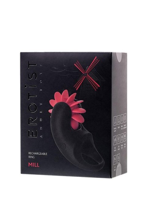 EROTIST Mill vibro ring, silicone, black, 8.5 cm, O 2.6 cm Erotist