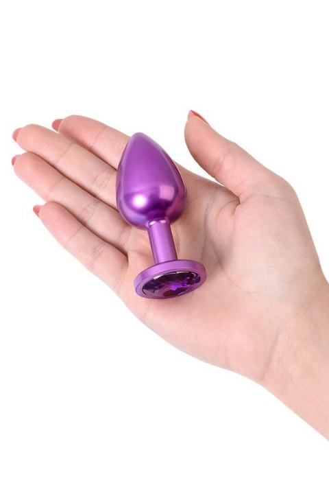 Purple anal plug TOYFA Metal,with a amethyst colored gem Metal by TOYFA