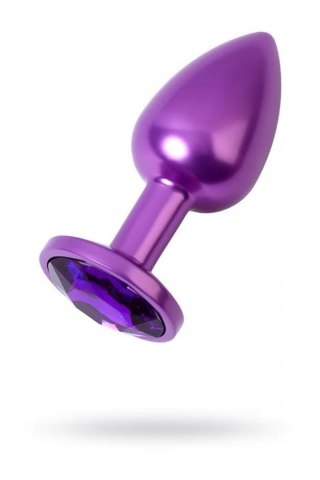 Purple anal plug TOYFA Metal with purple round-shaped gem Metal by TOYFA