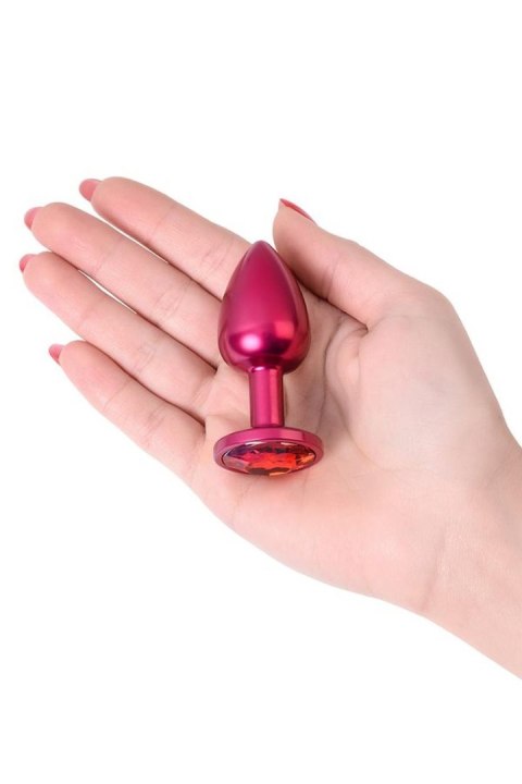 Red anal plug TOYFA Metal with a red colored gem Metal by TOYFA