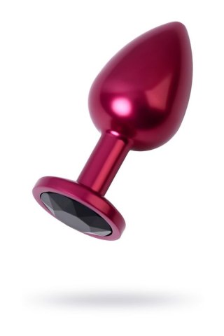 Red anal plug TOYFA Metal with black gem Metal by TOYFA