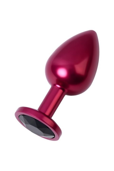 Red anal plug TOYFA Metal with black gem Metal by TOYFA