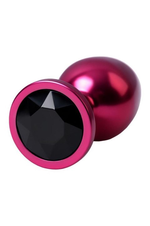 Red anal plug TOYFA Metal with black gem Metal by TOYFA