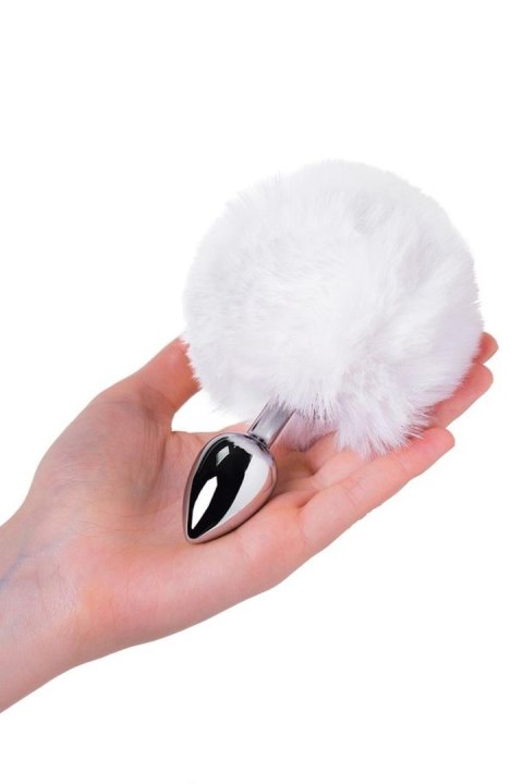 Silver anal plug TOYFA Metal with faux fur Metal by TOYFA