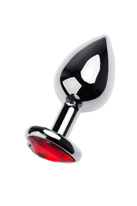 Silver anal plug TOYFA Metal with red heart-shaped gem Metal by TOYFA