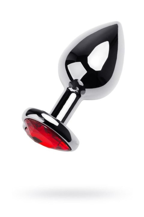 Silver anal plug TOYFA Metal with red heart-shaped gem Metal by TOYFA