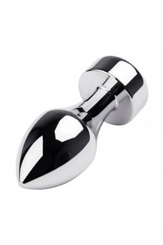 Silver anal plug TOYFA Metal with red round-shaped gem Metal by TOYFA