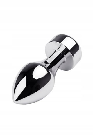 Silver anal plug TOYFA Metal with white round-shaped gem Metal by TOYFA