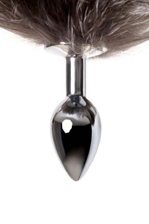 Silver anal plug with a fox tail Metal by TOYFA