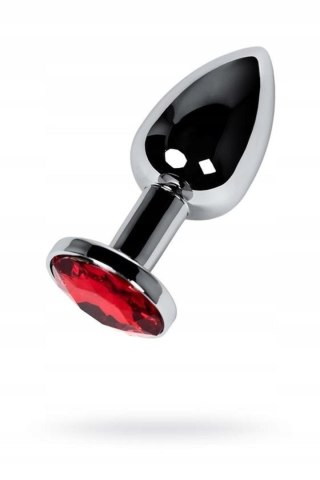 Silver anal plug with red gem Metal by TOYFA