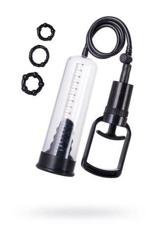 A-TOYS, Penis Pump, PVC, Black, 23.5 cm 3 cock rings included A-Toys