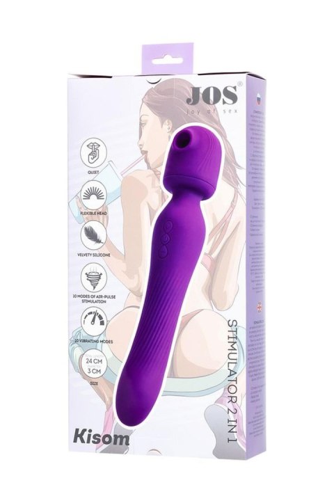 JOS Stimulator 2 in 1 Kisom, silicone, purple, 13 cm JOS