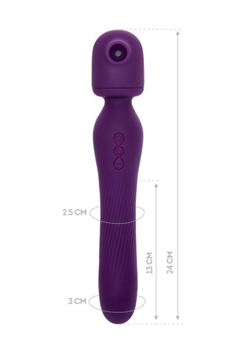 JOS Stimulator 2 in 1 Kisom, silicone, purple, 13 cm JOS