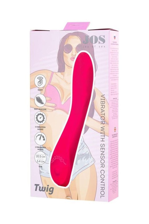 Unrealistic JOS Twig vibrator, 5 vibration modes, silicone, pink, 20.5 cm, O 3.4 cm TOYFA - Boys of Toys Sp. z o.o. (dystrybutor)