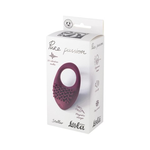 Rechargeable Vibro cockring Pure Passion Stellar Wine Red Intimate Distribution Rechargeable Vibro cockring Pure Passion Stellar Wine Red Intimate Distribution